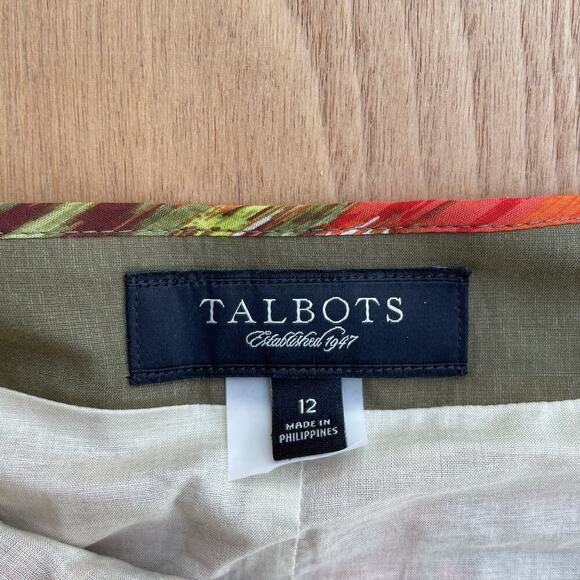 Talbots Pleated Floral Midi Skirt Women 12 Flowers Artsy Flowy Resort Silk Blend - Picture 6 of 8